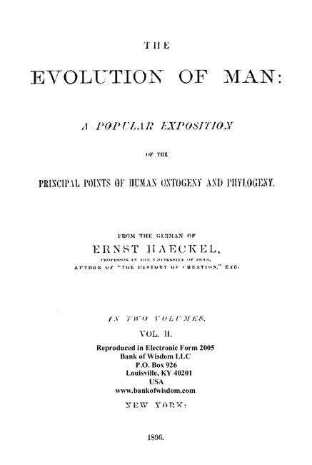(image for) The Evolution of Man. Vol. 2 of 2 Vols. - Click Image to Close